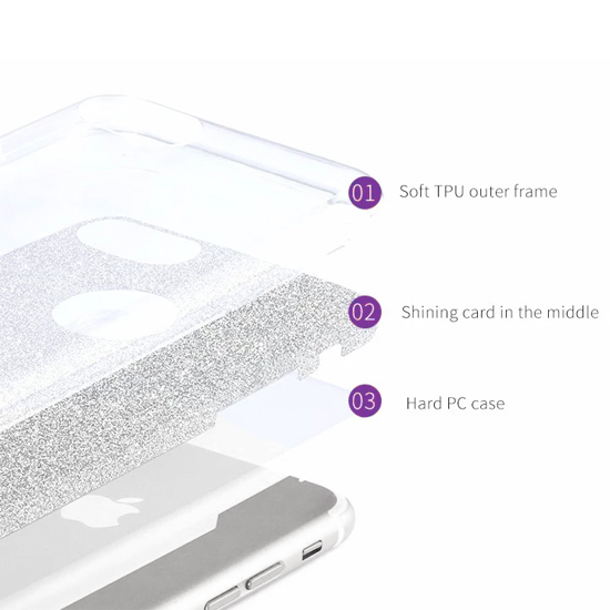 Glitzerhülle für Apple iPhone 11 - Silber - Typ 2