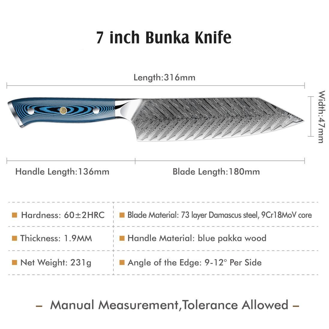Damast Küchenmesser TU-37505 - Bread / Blau