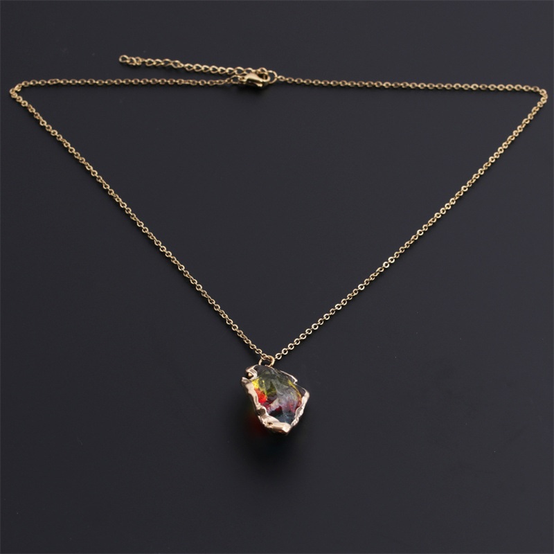 Crystal Stone Halskette – Blau/Rosa