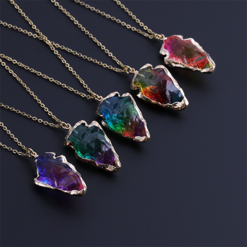 Crystal Stone Halskette – Blau/Rosa