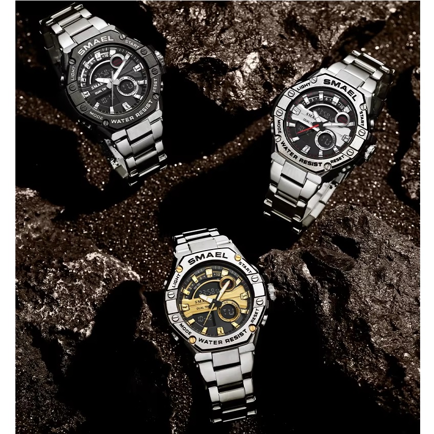 Uhr SMAEL EF-35294 - Silber / Schwarz