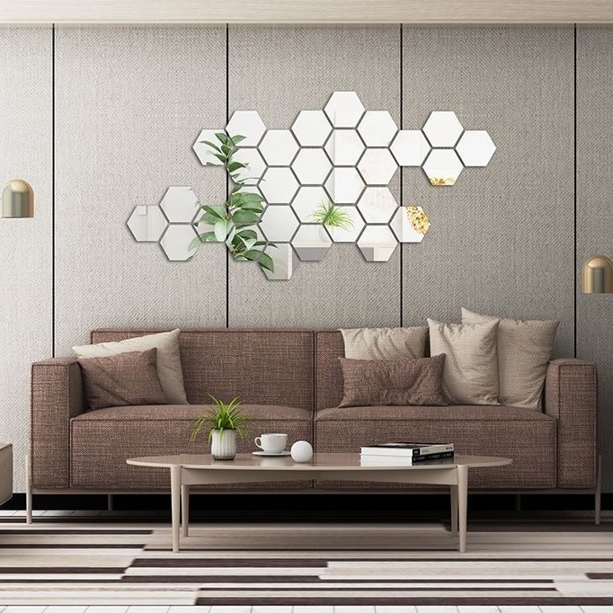 Spiegelwandaufkleber - Hexagon