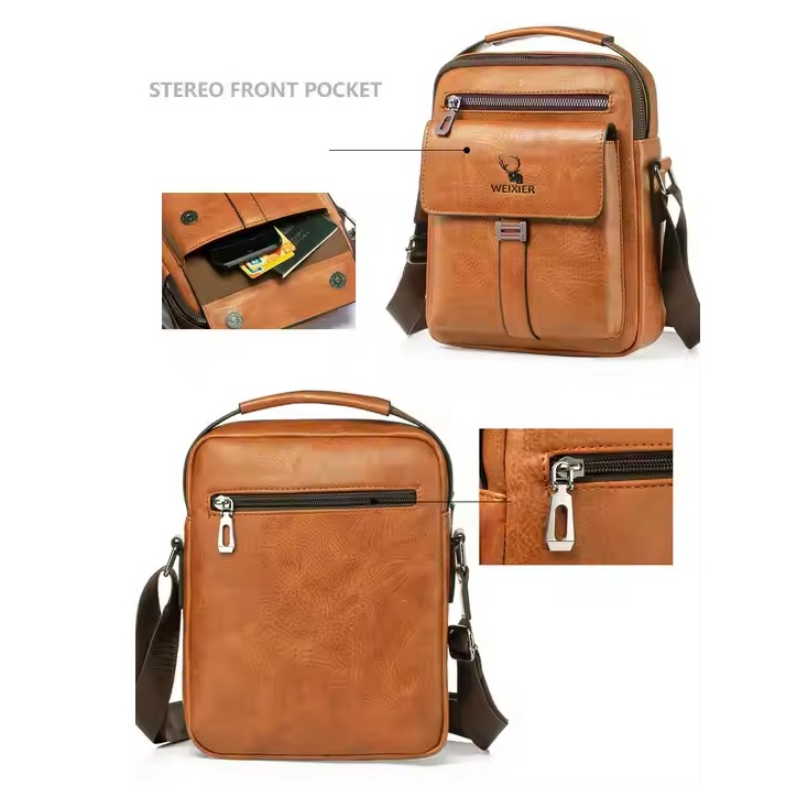 Herren Crossbody Tasche WEIXIER EV-36167 - Braun