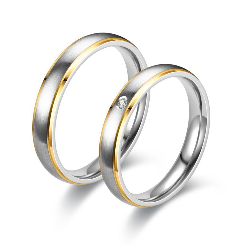 KN-17576 Ring – Silber/Golden/59 mm
