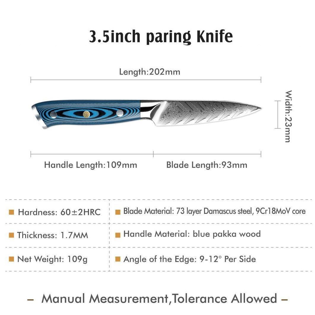 Damast Küchenmesser TU-37505 - Bread / Blau