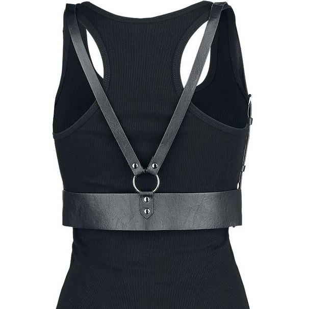 Damen Kunstleder Harness-Braun