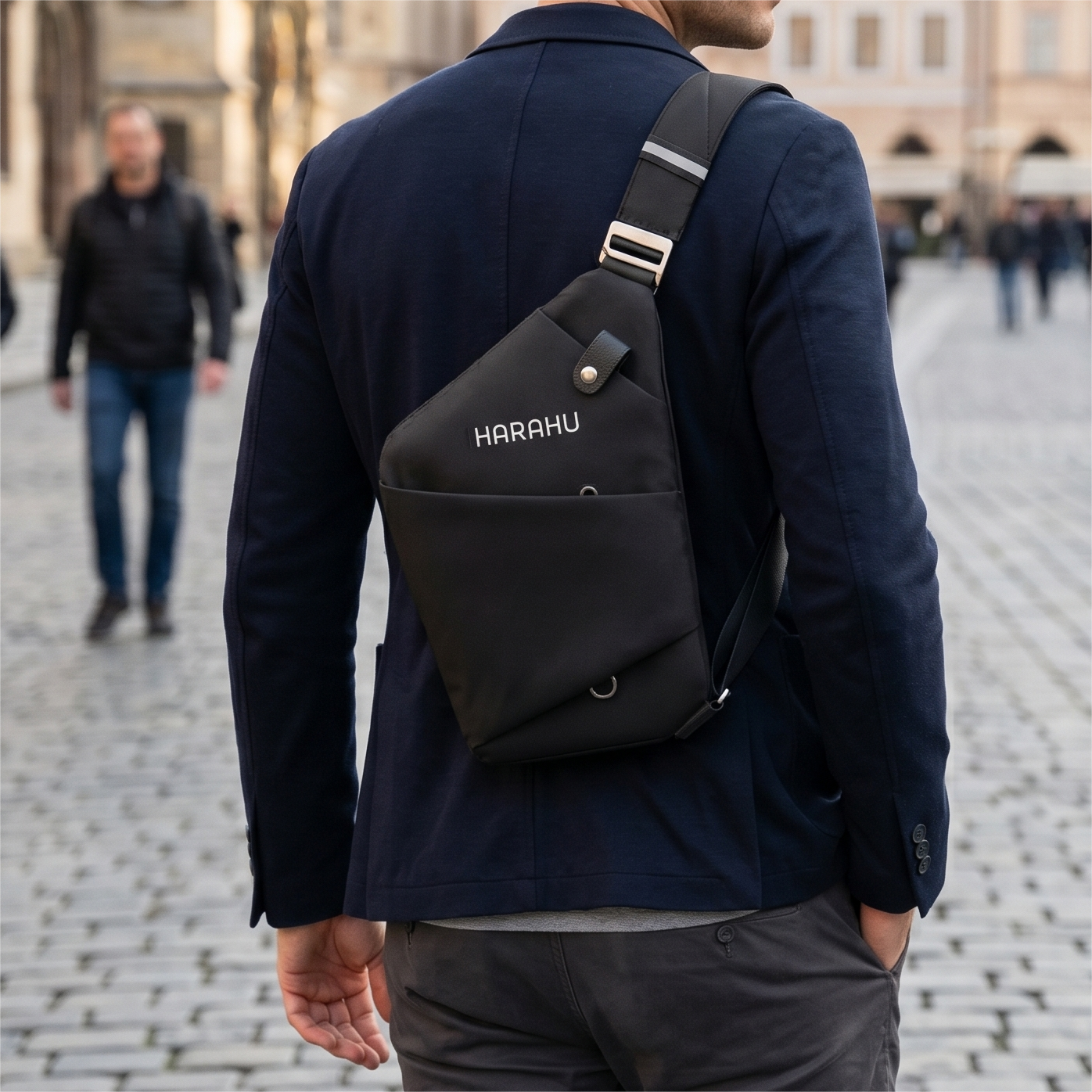 Herren Crossbody Tasche HARAHU Vector - Schwarz