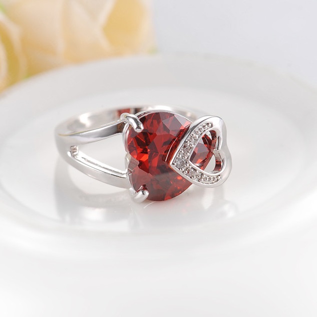 Ring Red Heart - Silber/59mm