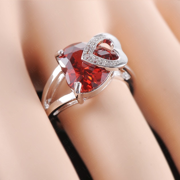 Ring Red Heart - Silber/59mm