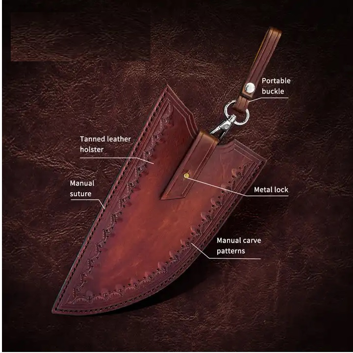 Damast-Küchenhackmesser HARAHU RO-29018 - Braun