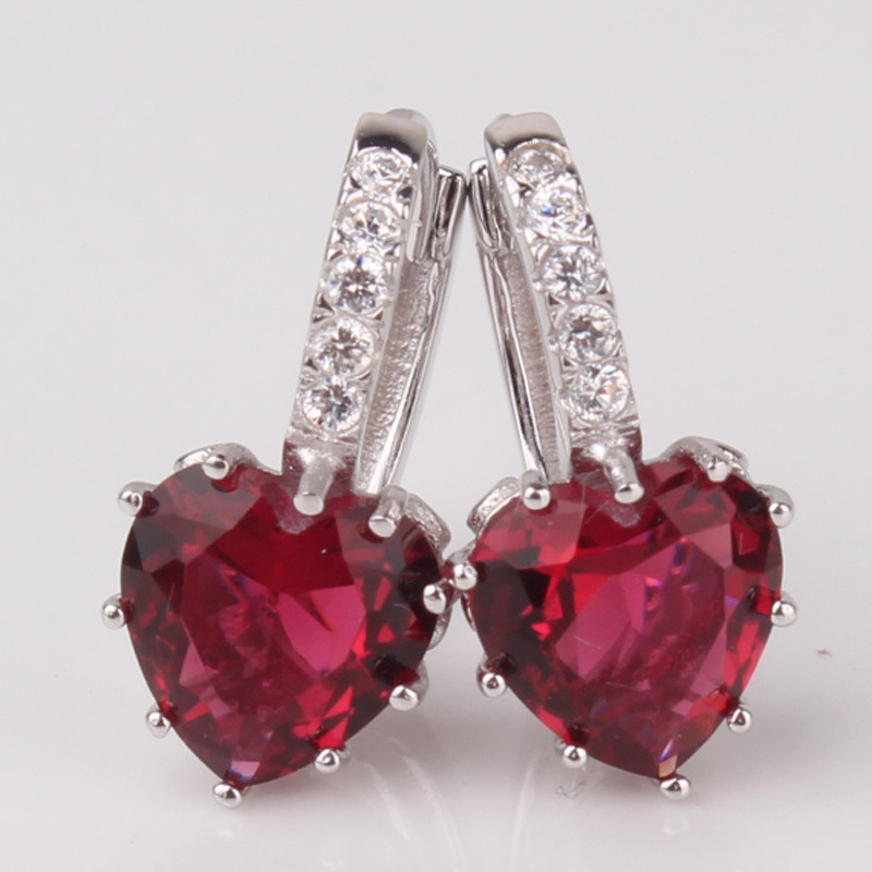 Ohrringe Silver Heart - Rosa
