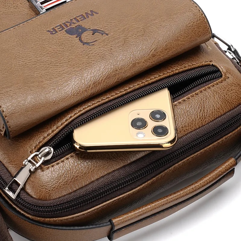 Herren Crossbody Tasche WEIXIER EV-36167 - Braun