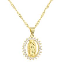 Jungfrau-Maria Medaillon Halskette - Gold