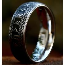 OL-32046 Ring - Schwarz/Silber/59mm
