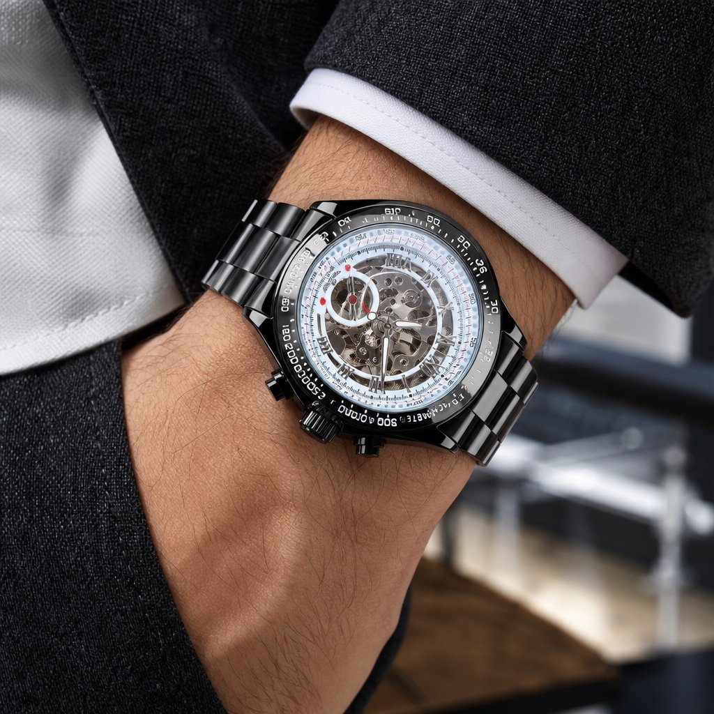 BO-14424 Herrenuhr – Schwarz/Weiß