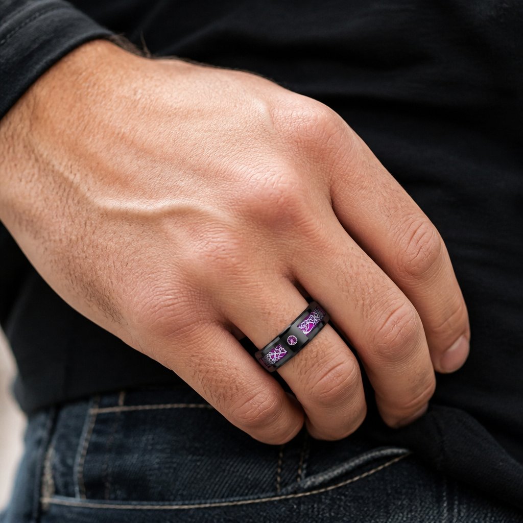 GA-31918 Ring - Schwarz/Violett/57mm