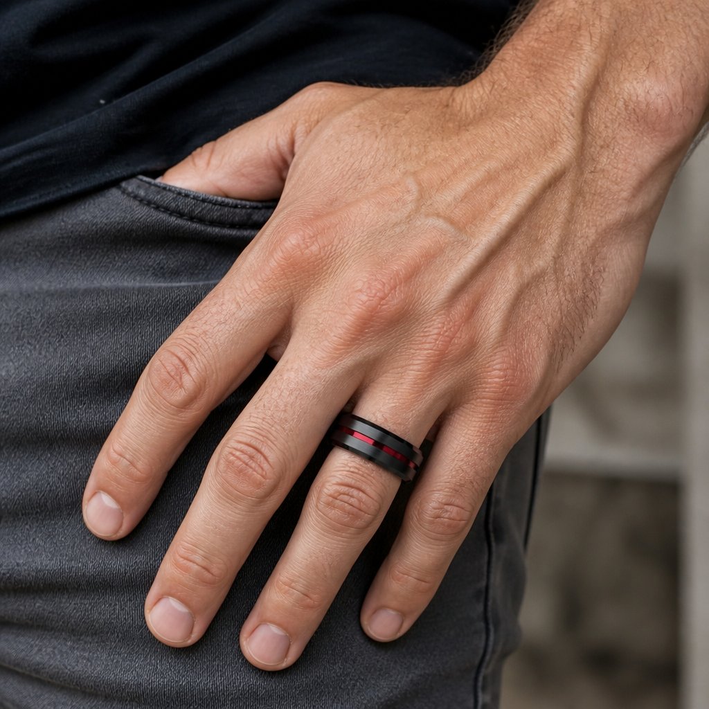 AR-32085 Ring - Schwarz/Rot/55mm
