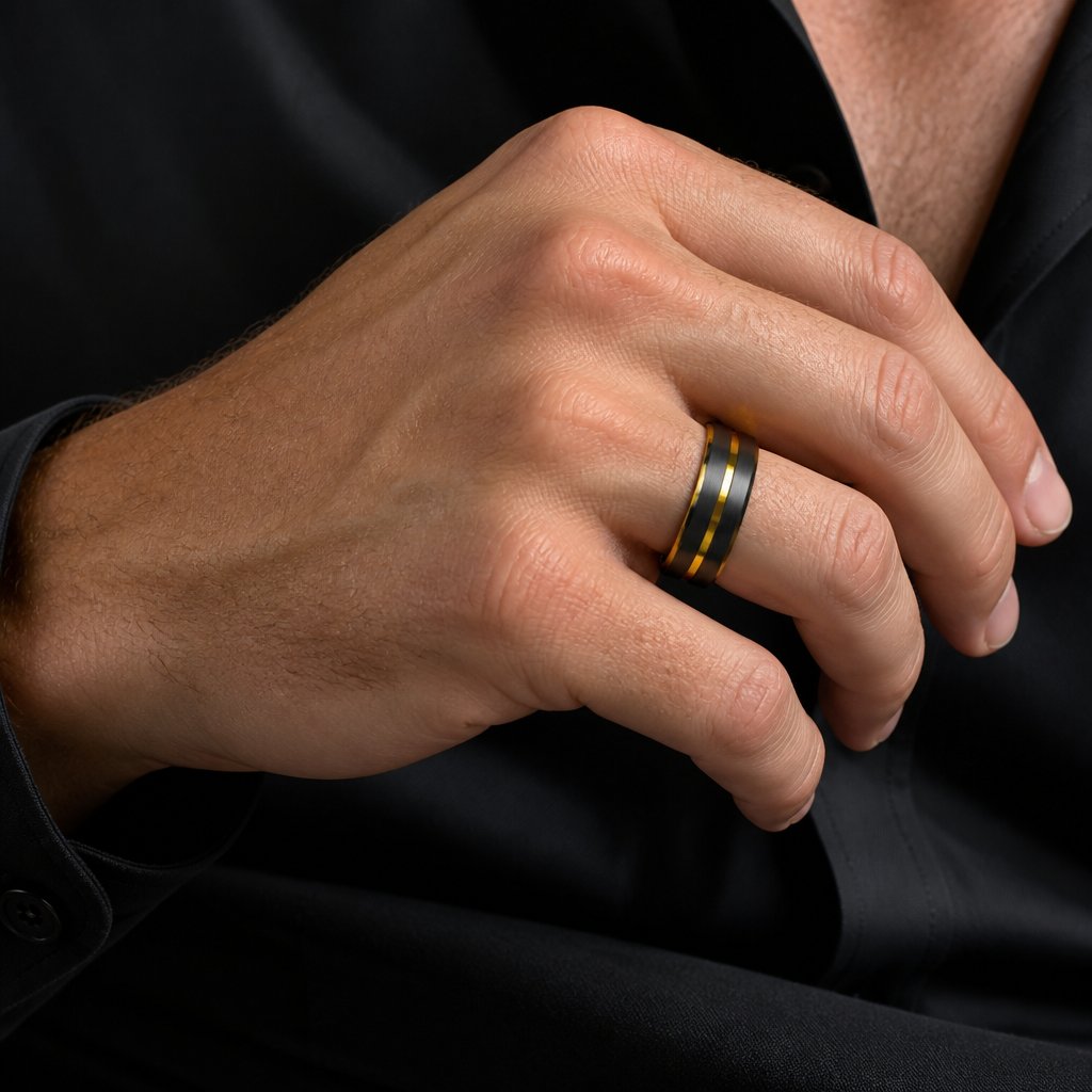 AR-32123 Ring - Schwarz/Golden/65mm